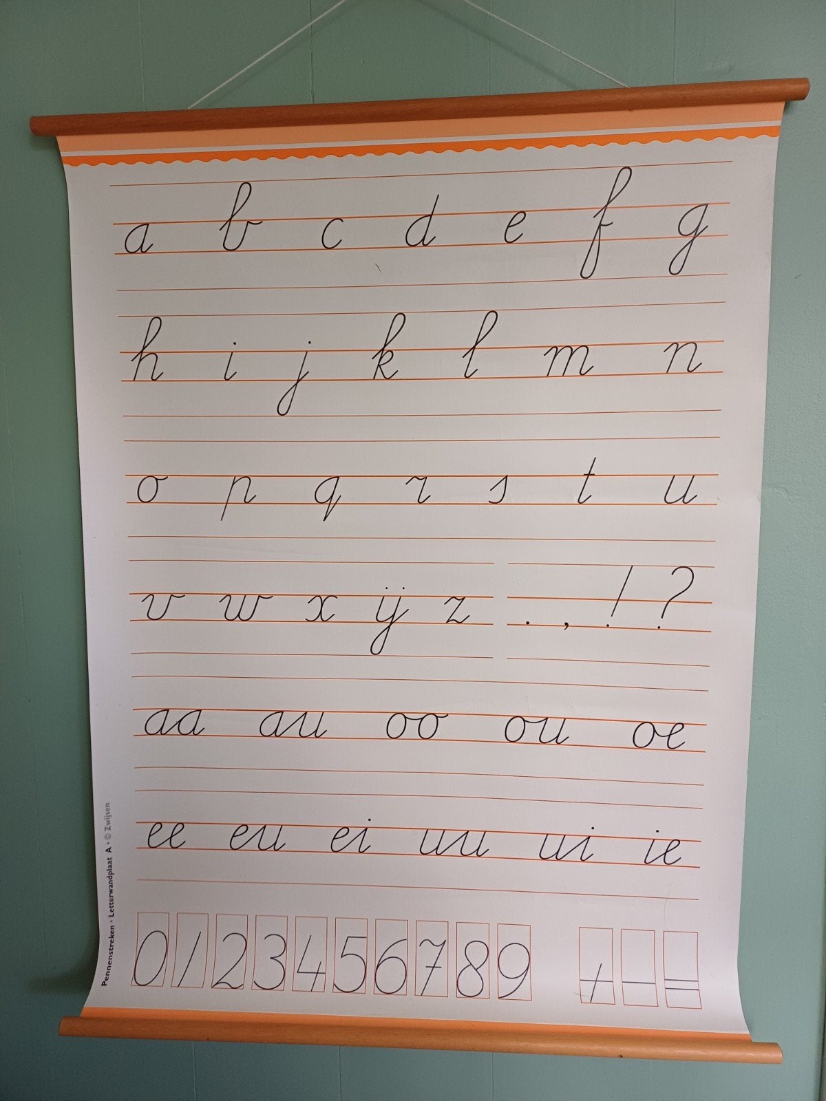 Vintage Letterwandplaat A - Pennenstreken - Zwijsen, Ophalen, Overige thema's