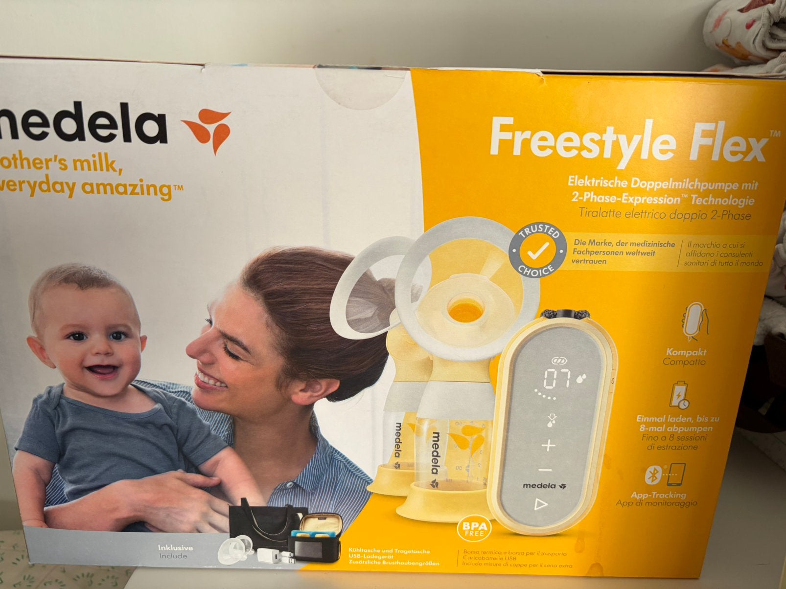Medela freestyle flex borstkolf met 50€ aan accessoires, Gebruikt, Medela, Borstkolf, Ophalen of Verzenden