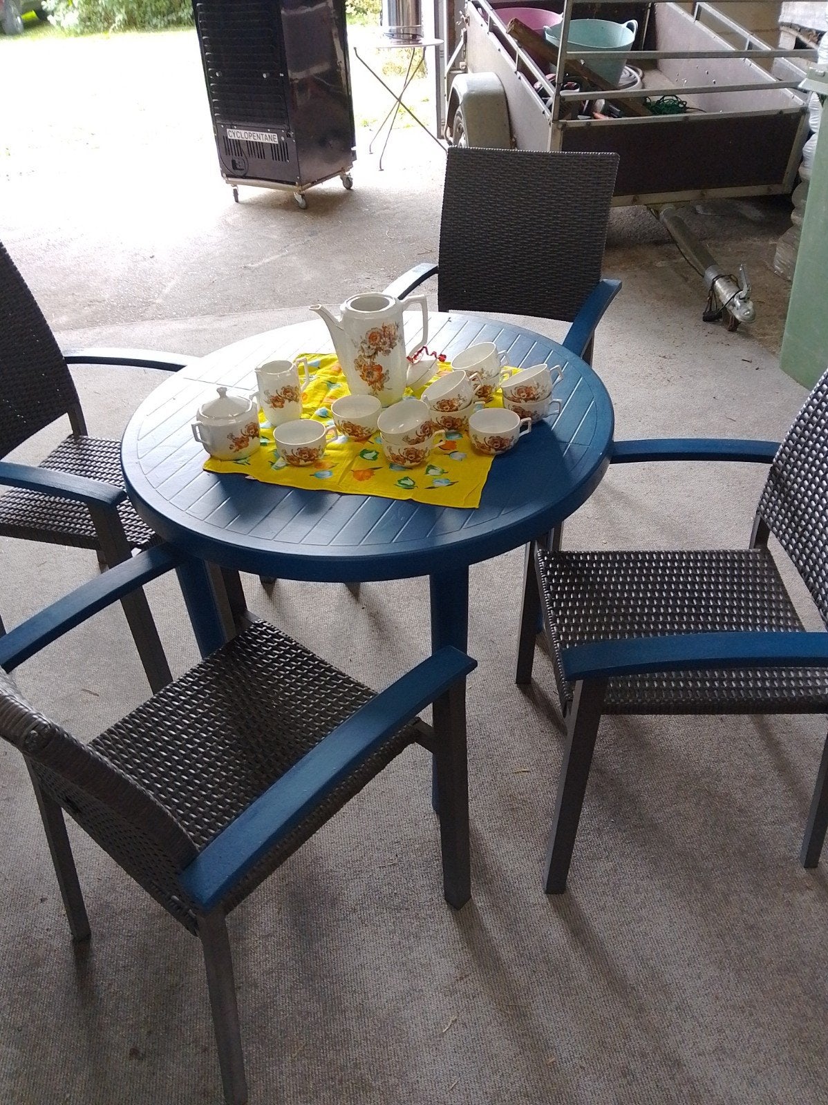 4 tuinstoelen van florabest, Tuin en Terras, Ophalen, 4 zitplaatsen, Kunststof, Gebruikt