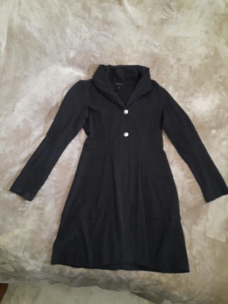 Dreamstar vest/ jas Maat S. Zwart Tricot stof, Ophalen of Verzenden, Zo goed als nieuw, Zwart, Knielengte