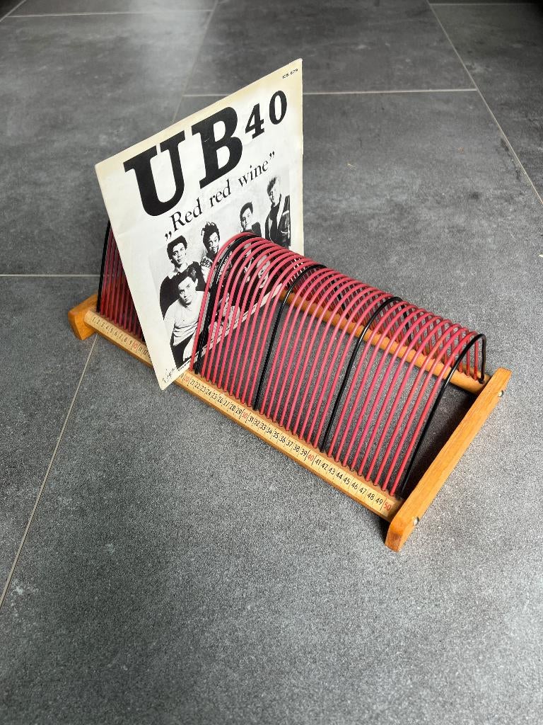 Vintage LP houder jaren ’70 | retro platenrek, Ophalen of Verzenden, 1970 - 1979, Zo goed als nieuw, Overige formaten