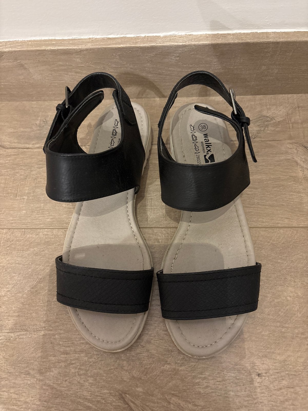 Walkx Dames Sandalen Zwart Maat 38, Ophalen of Verzenden, Gedragen, Zwart, Sandalen of Muiltjes