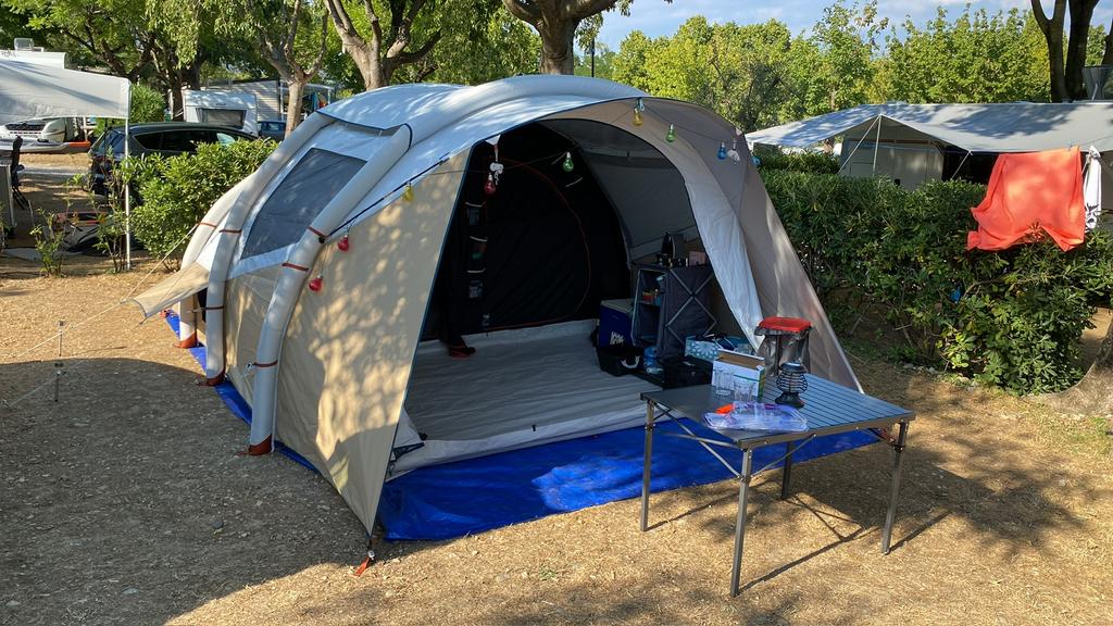 Quechua Air Seconds 5.2 tent opblaasbaar, Caravans en Kamperen, Ophalen, Gebruikt, Tot en met 5