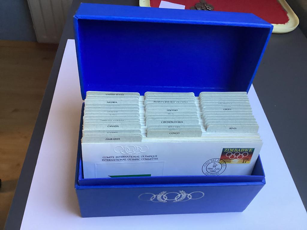 45 1e dag enveloppen Olympische spelen 1980, Postzegels en Munten, Postzegels | Eerstedagenveloppen, Ophalen of Verzenden, Onbeschreven