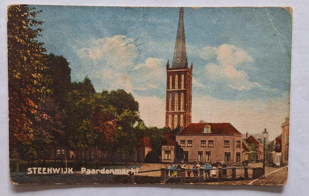 Ansichtkaart Steenwijk Paardenmarkt, Verzamelen, Ansichtkaarten | Nederland, Ophalen of Verzenden