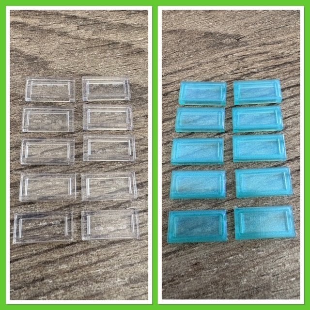 10 lego 1x2 tegels in 2 transparante kleuren, Ophalen of Verzenden, Nieuw, Losse stenen, Lego