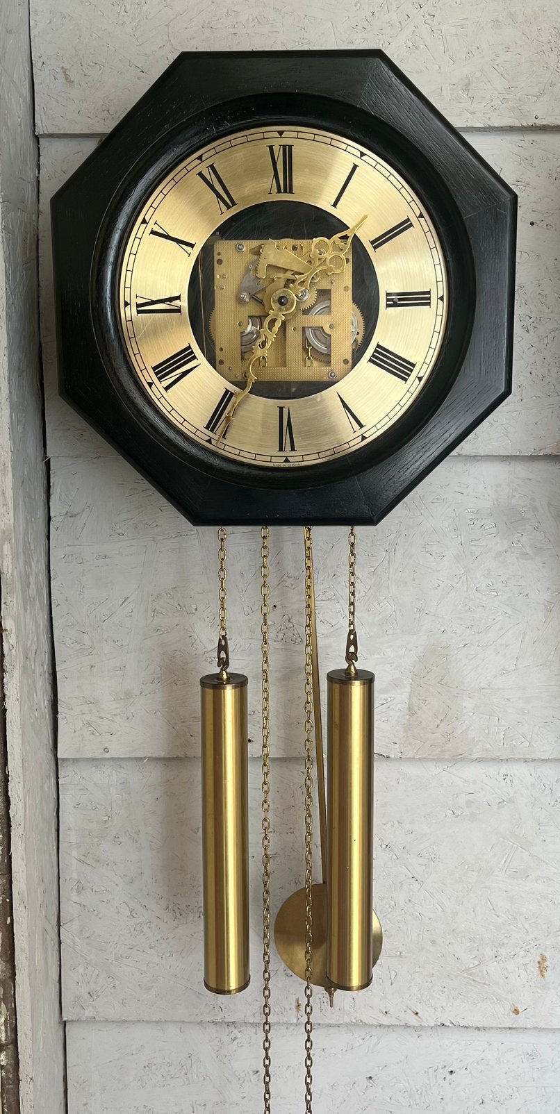 Industriele semi skelet klok van Frans Hermle, Ophalen