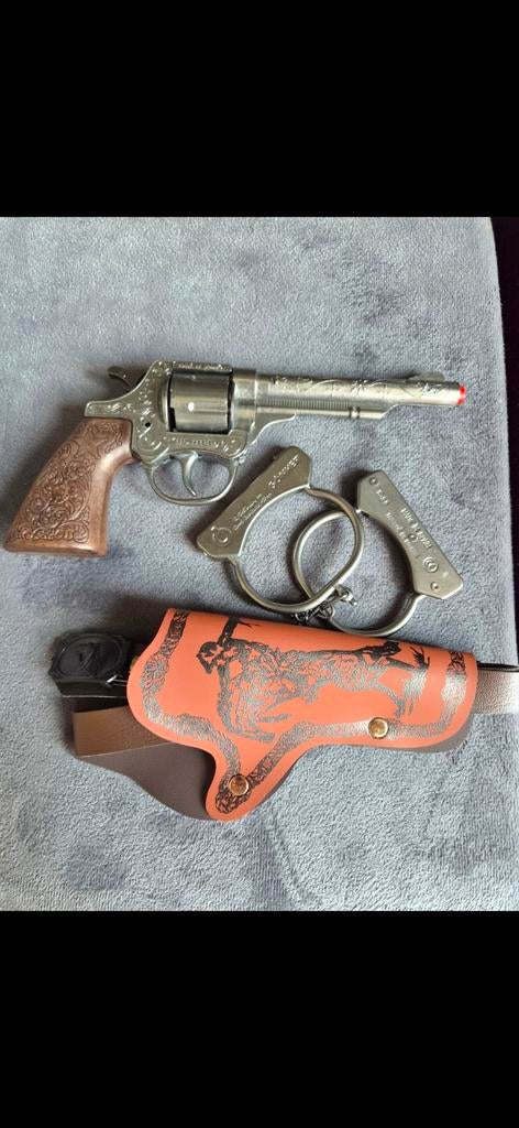 Klappertjes pistool met holster en handboeien - Nieuw, Ophalen of Verzenden, Nieuw