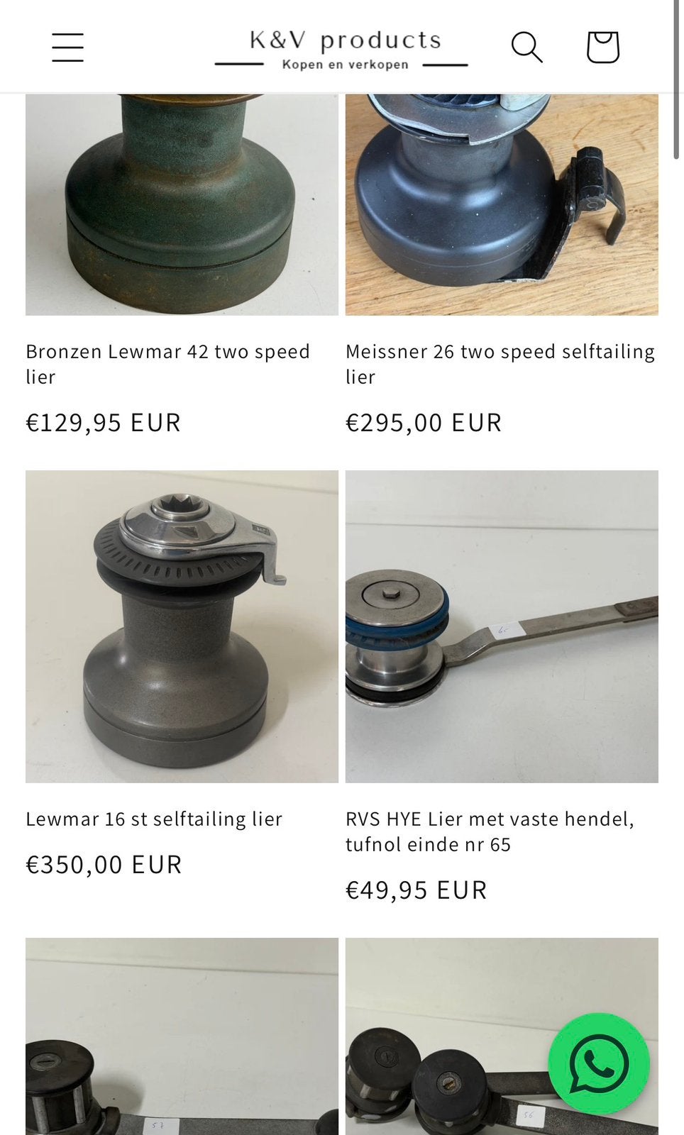Diverse selftailing lieren / blokken bootaccessoires, Ophalen of Verzenden, Gebruikt, Overige typen