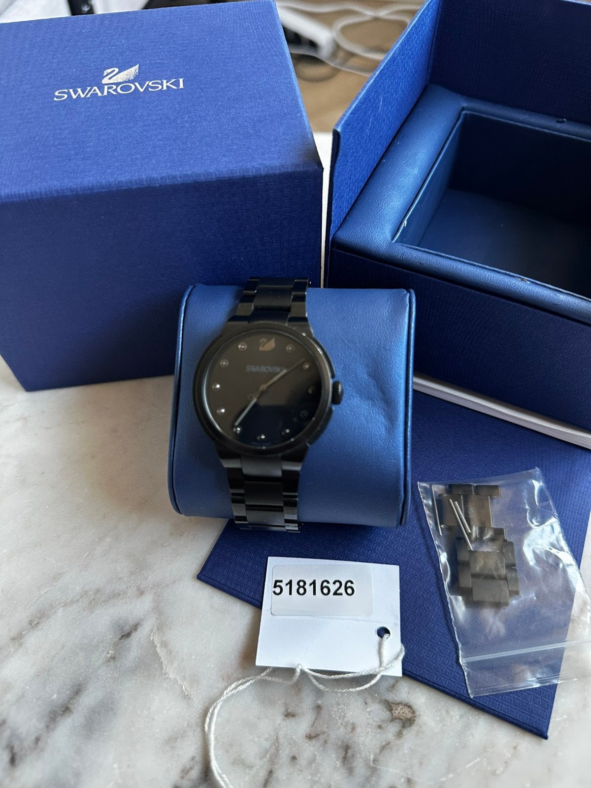 Swarovski City horloge mat zwart, Ophalen of Verzenden, Zo goed als nieuw, Staal, Overige merken