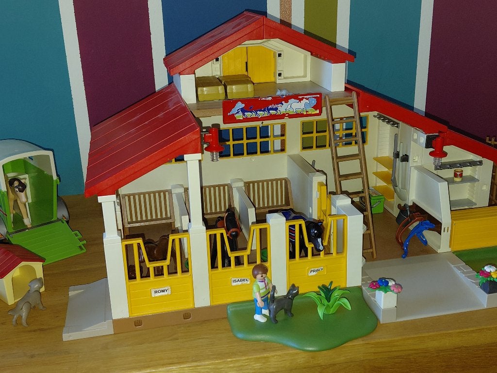 Playmobil Paardenmanege met Jeep en Trailer - Complete Set, Gebruikt, Complete set, Overige typen, Ophalen of Verzenden