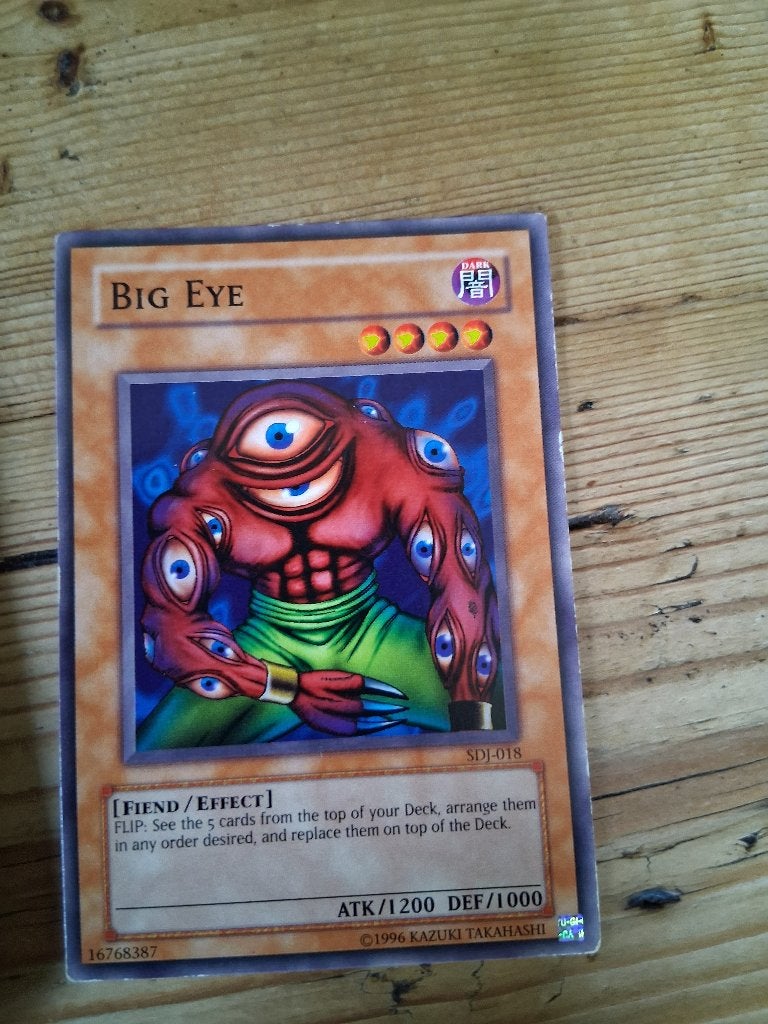Yu-Gi-Oh card Big Eye, Ophalen of Verzenden, Zo goed als nieuw, Losse kaart