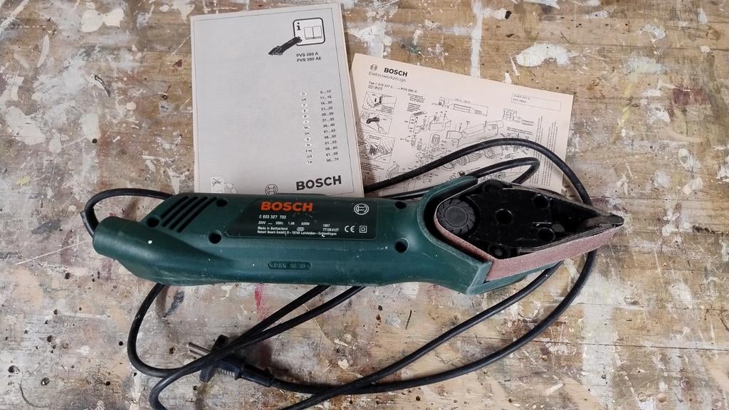 Bosch PVS 300 AE Bandschuurmachine met schuurbanden, Ophalen, Gebruikt, Minder dan 600 watt, Bandschuurmachine