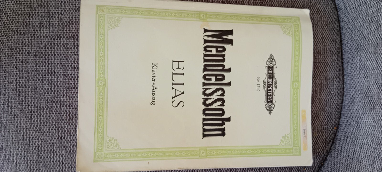 Mendelssohn - Elias Oratorium (Koorpartituur), Ophalen of Verzenden