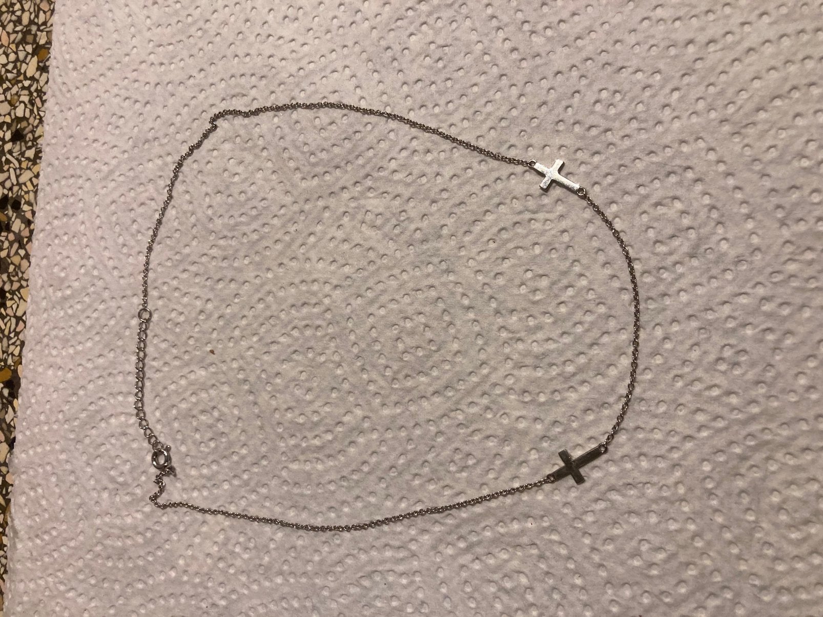 Ketting kruisjes, Ophalen of Verzenden, Zo goed als nieuw, Zilver, Overige materialen