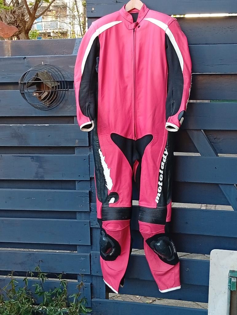 motorpak dames eendelig roze / zwart  / wit maat 38, Motoren, Ophalen, Tweedehands, Dames, Overige typen