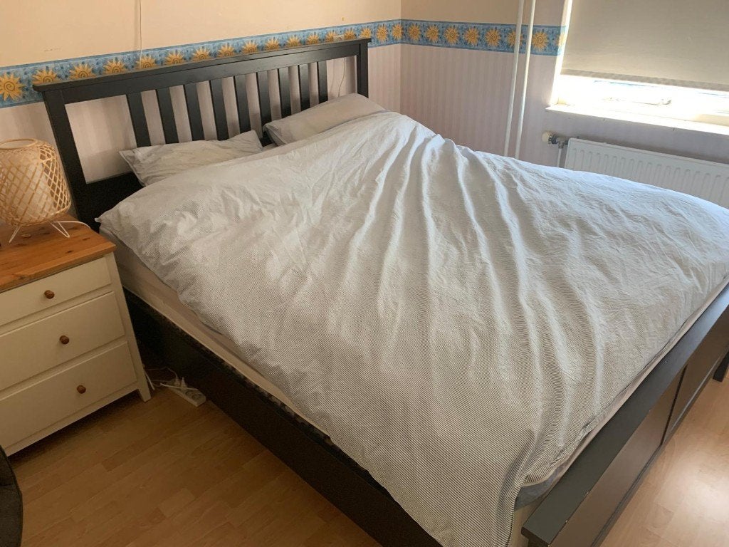 ikea bed frame 160 cm, Huis en Inrichting, Slaapkamer | Bedden, Ophalen, Bruin, Tweepersoons, Zo goed als nieuw