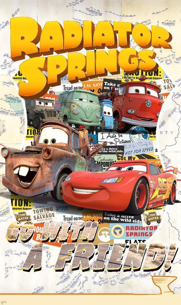 Disney Cars Poster Behang - 120x200 - Gratis Verzending, Ophalen of Verzenden, Minder dan 10 m², Nvt, Nvt