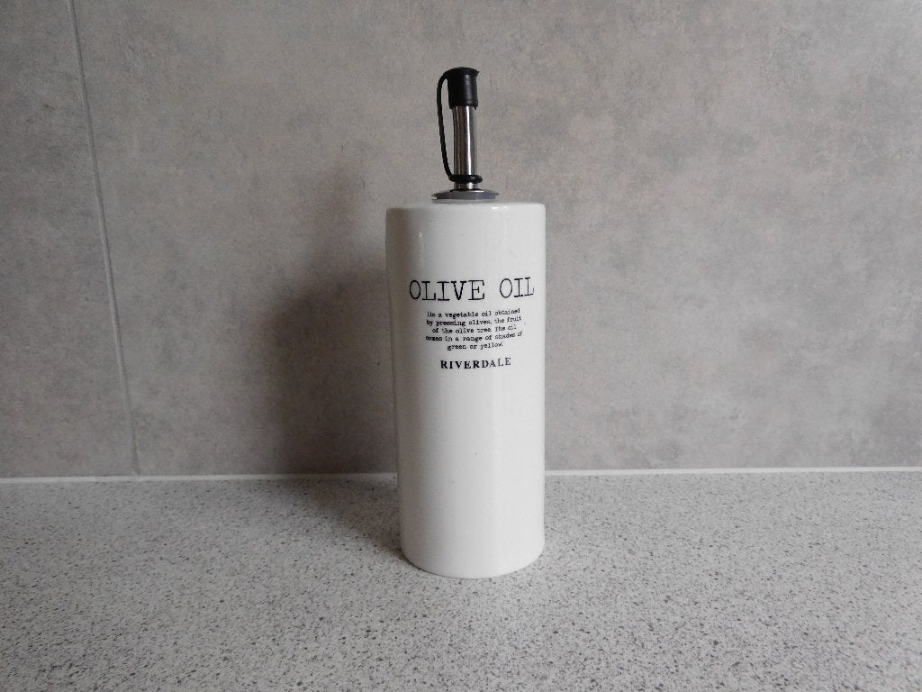 Fles Olive Oil 0,5 Ltr. Riverdale, Overige typen, Ophalen of Verzenden, Zo goed als nieuw, Overige stijlen