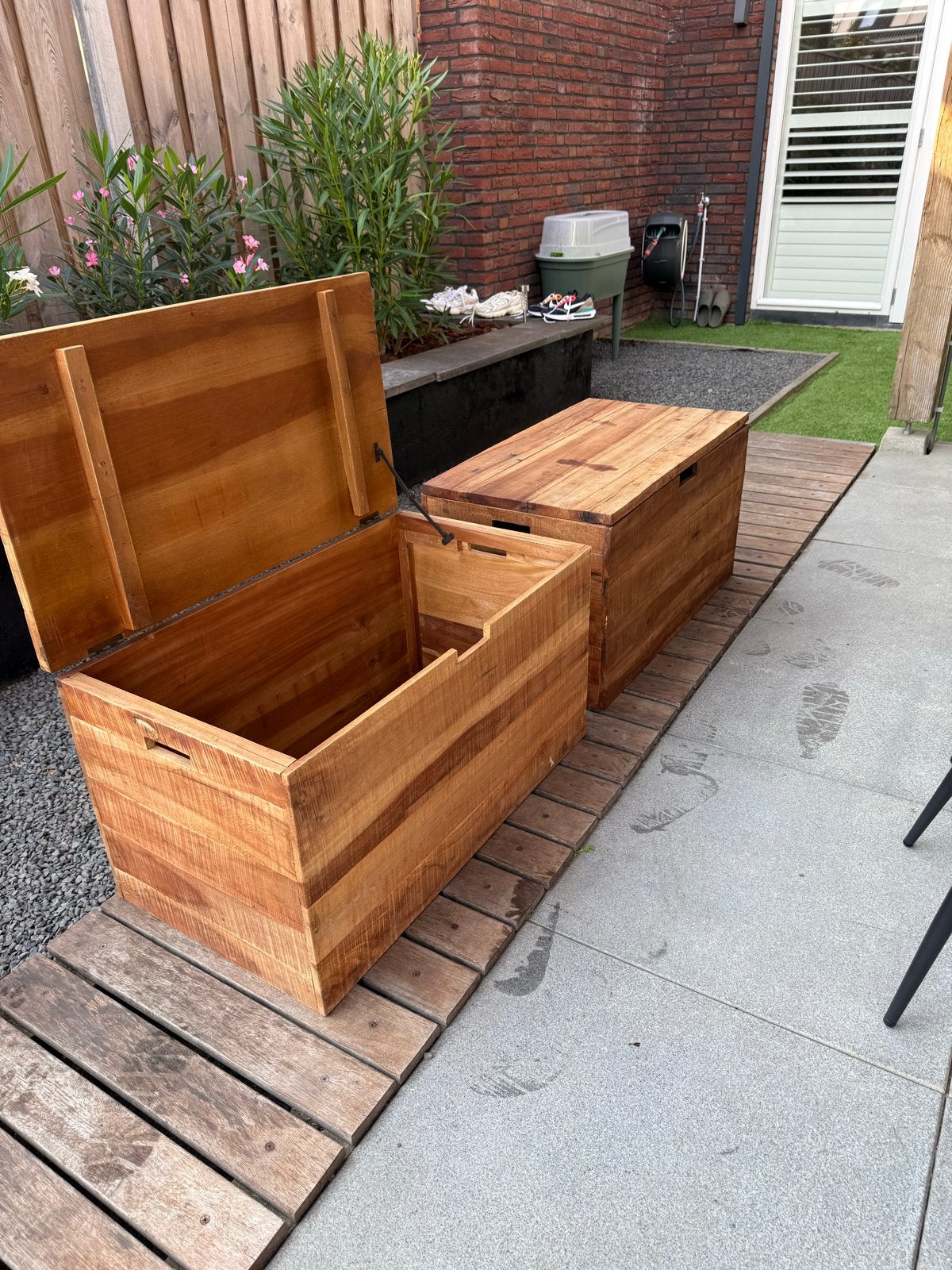 2 Houten Kisten 80x45x45cm - Zo goed als nieuw, Ophalen, Minder dan 50 cm, 50 tot 100 cm, Zo goed als nieuw