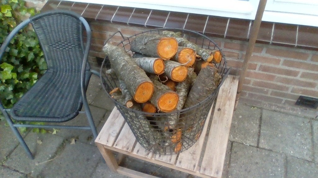Haardhout kersen met mand, Minder dan 3 m³, Ophalen, Overige houtsoorten, Stammen