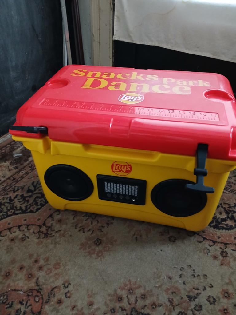 Koelbox lays met speakers, Ophalen