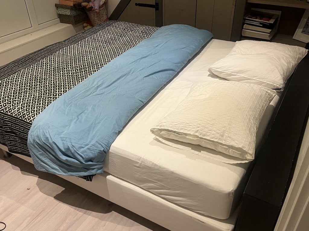 Boxspring Sultan Ikea met 2x 1 persoonsmatras, Ophalen, Gebruikt, 90 cm, Tweepersoons