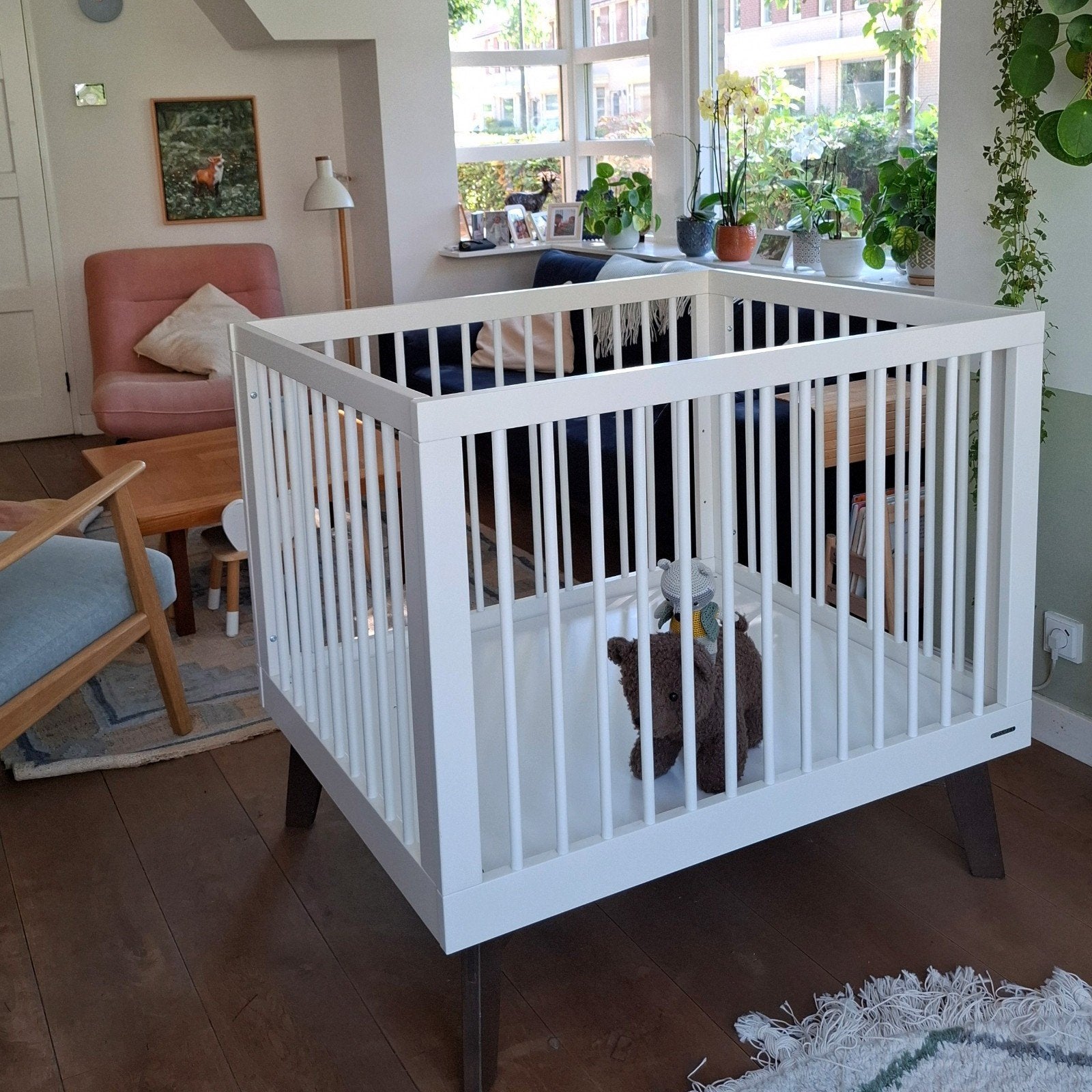 Prachtige witte box met vintage look Kidsmill, Ophalen, Gebruikt, Rechthoekig, In hoogte verstelbaar