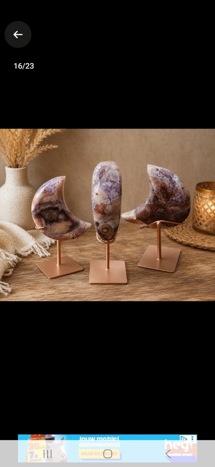 Roze Amethist Maan Kristal Decoratie, Ophalen of Verzenden, Nieuw