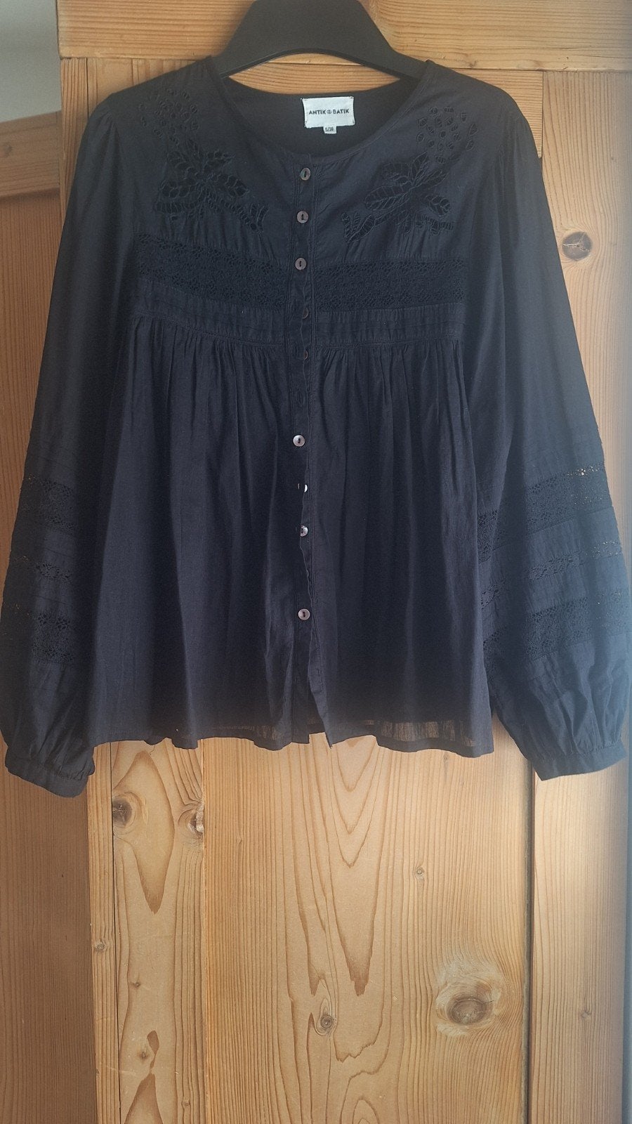 prachtige zwarte blouse van Antik Batik, Maat 38/40 (M), Zwart, Ophalen of Verzenden, Zo goed als nieuw
