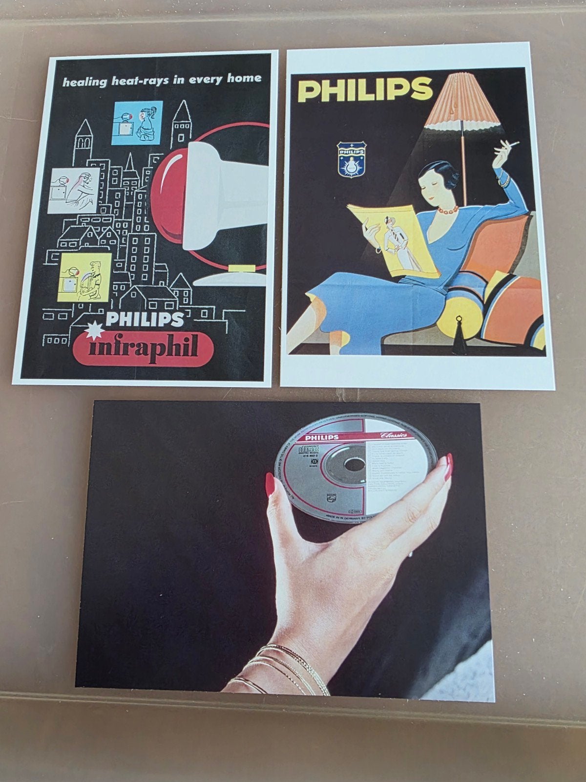 3 Philips ansichtkaarten van het 125 jarig bestaan, Ophalen of Verzenden