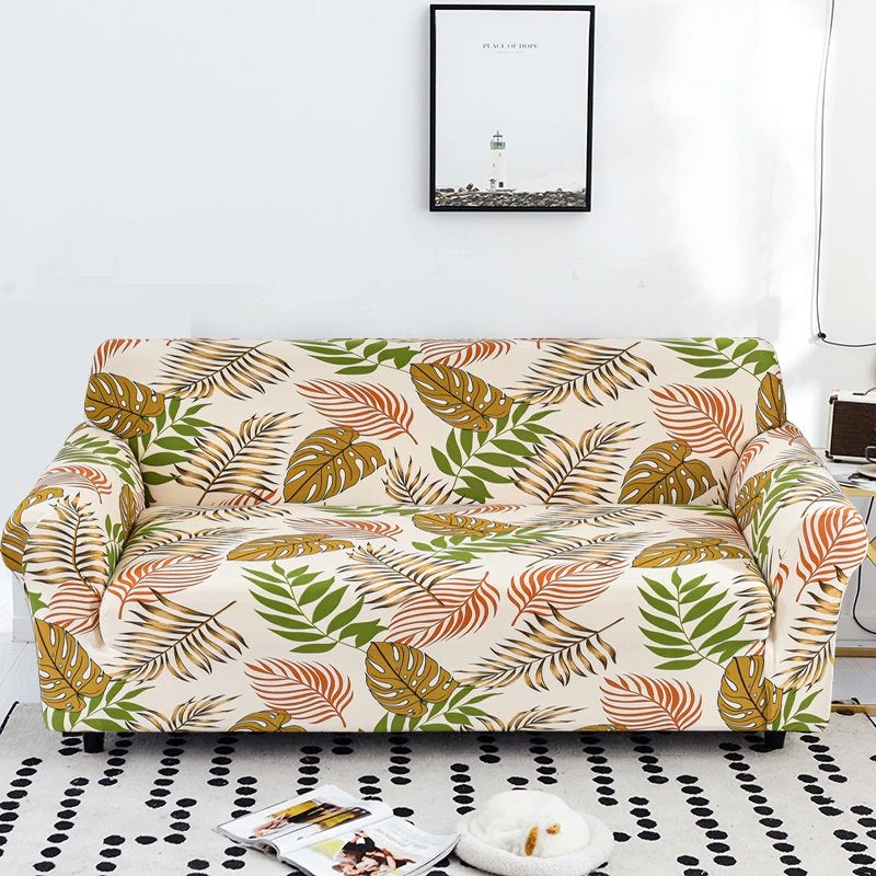 Witte bladeren bank hoes sofa cover bescherming hoezen, 100 tot 150 cm, Verzenden, Nieuw, 50 tot 100 cm