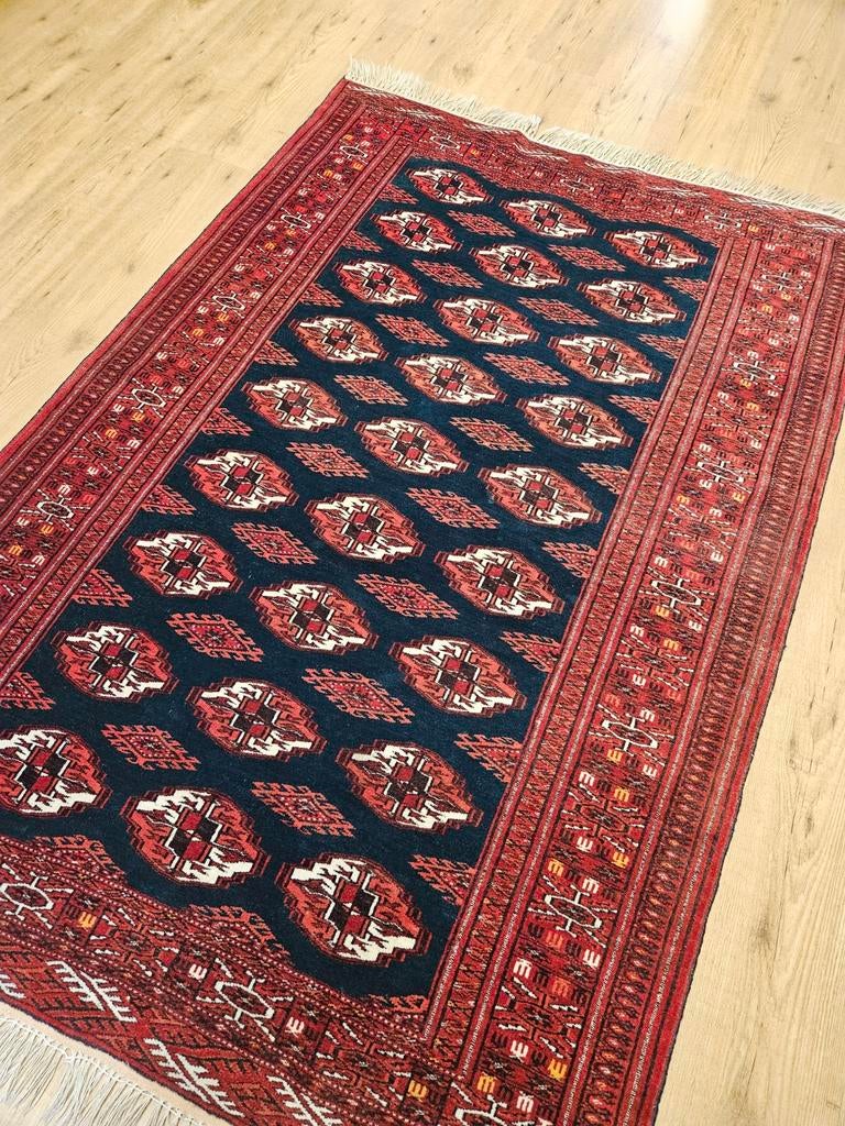 Vintage handgeknoopt oosters tapijt bochara 210x132, Info@SlatsAntiek.nl, Tweedehands, 100 tot 150 cm, Perzisch