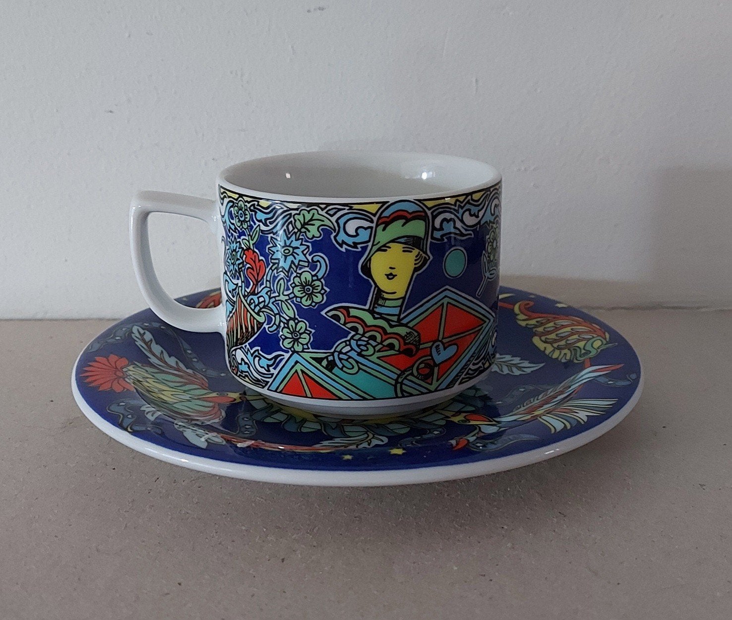 Bopla original Switzerland porselein koffie kop en schotel, Ophalen of Verzenden