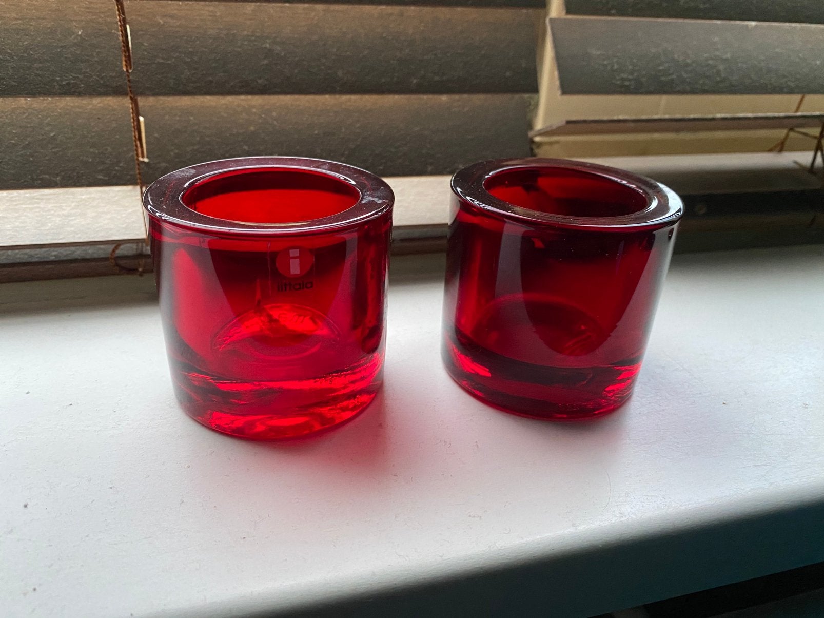 2tal Littala kivi rood, Ophalen of Verzenden, Zo goed als nieuw, Rood, Overige materialen