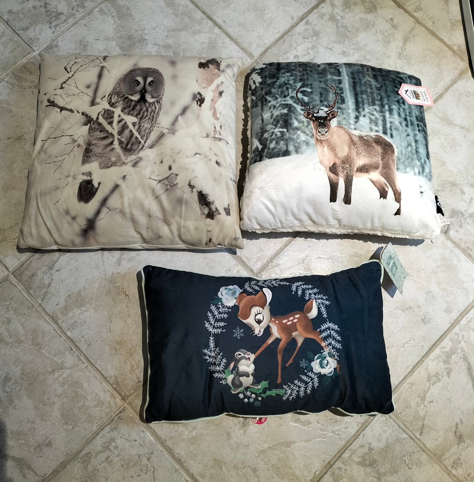 Mooie kussens  van uilen,hert en bambi, Ophalen of Verzenden, Zo goed als nieuw, Vierkant