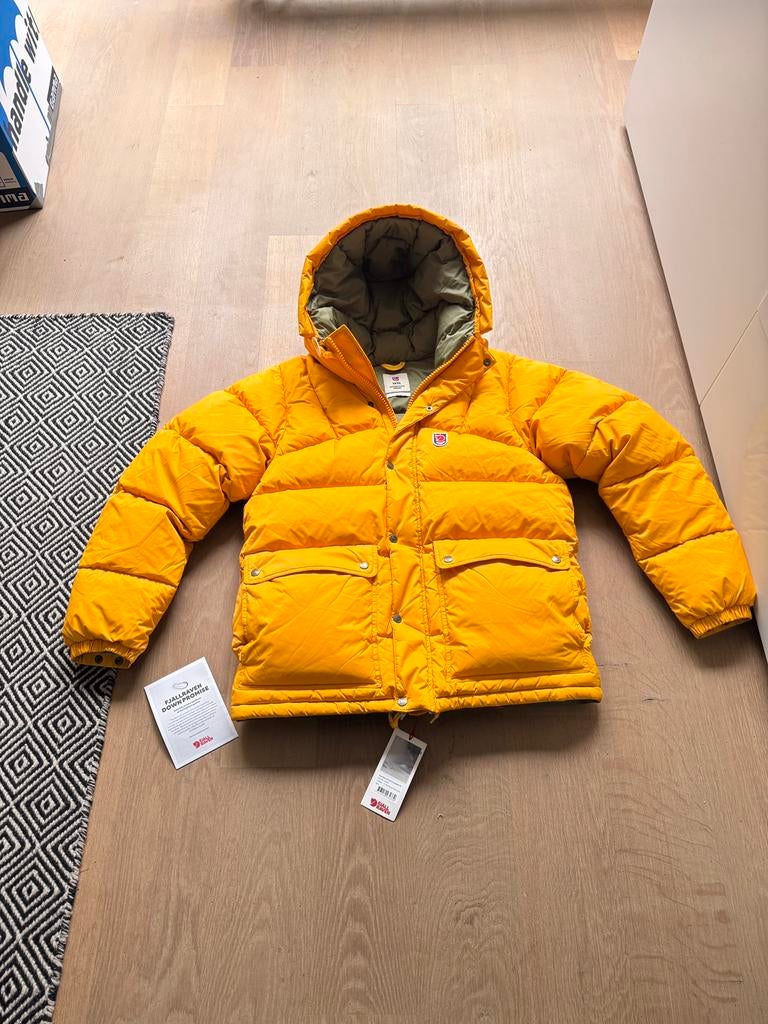 Nieuw Fjallraven expedition down lite jacket  maat L dons, Ophalen of Verzenden, Nieuw, Geel