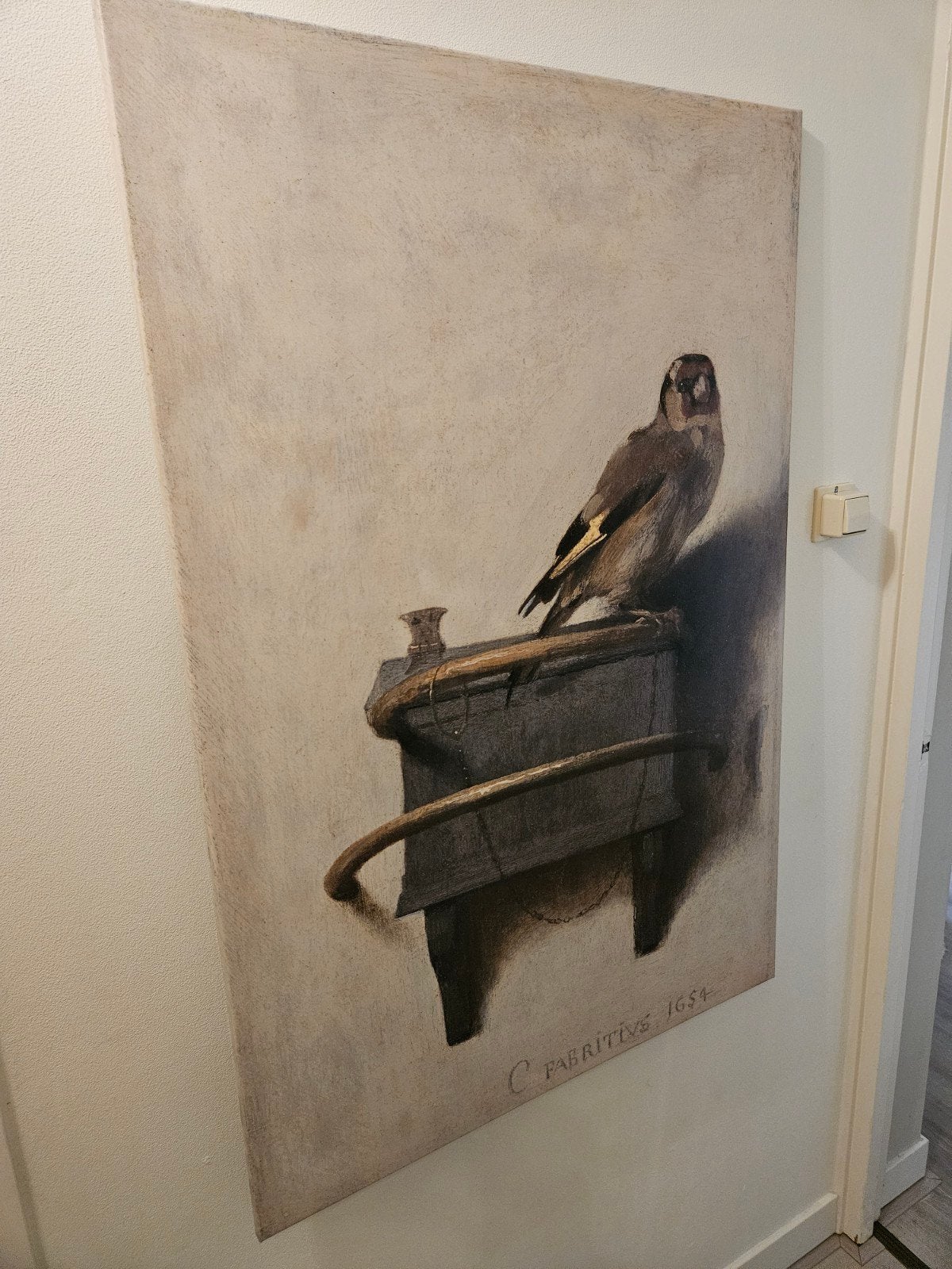 Canvas Het Puttertje - Carel Fabritius reproductie, Ophalen, Doek, Realistisch, Dieren