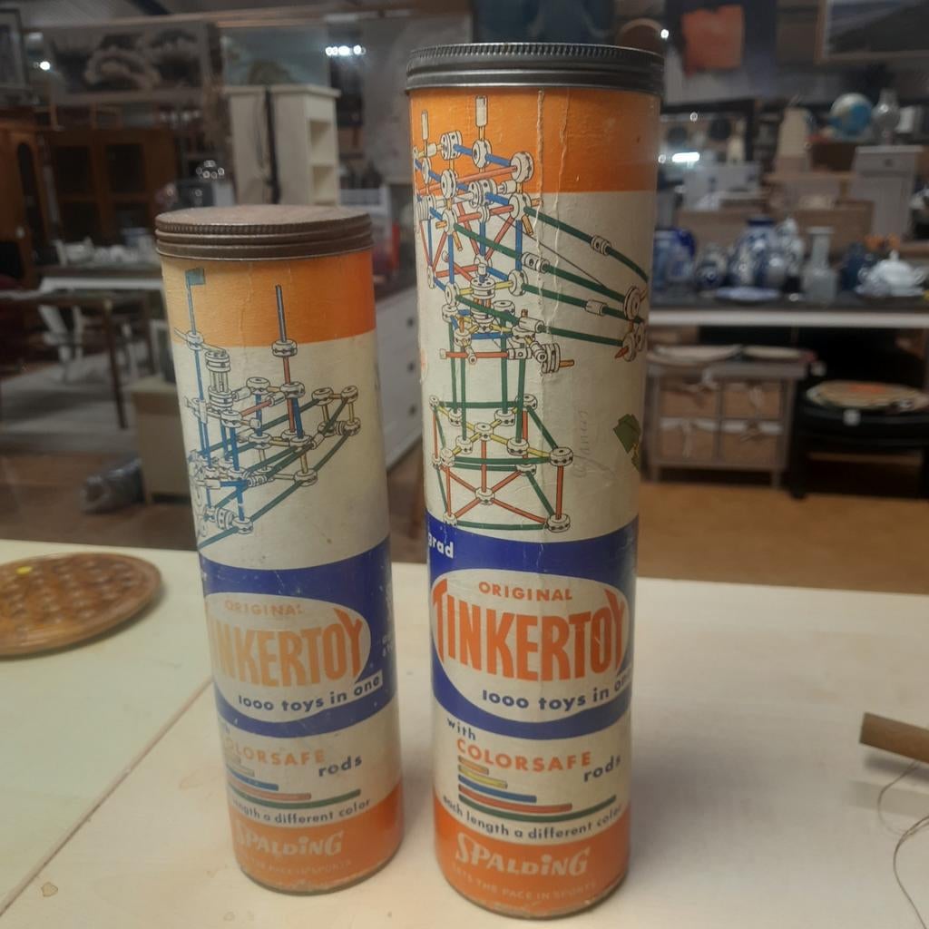 Vintage Tinkertoy Spalding Bouwsets - 2 Stuks, Ophalen of Verzenden, Gebruikt