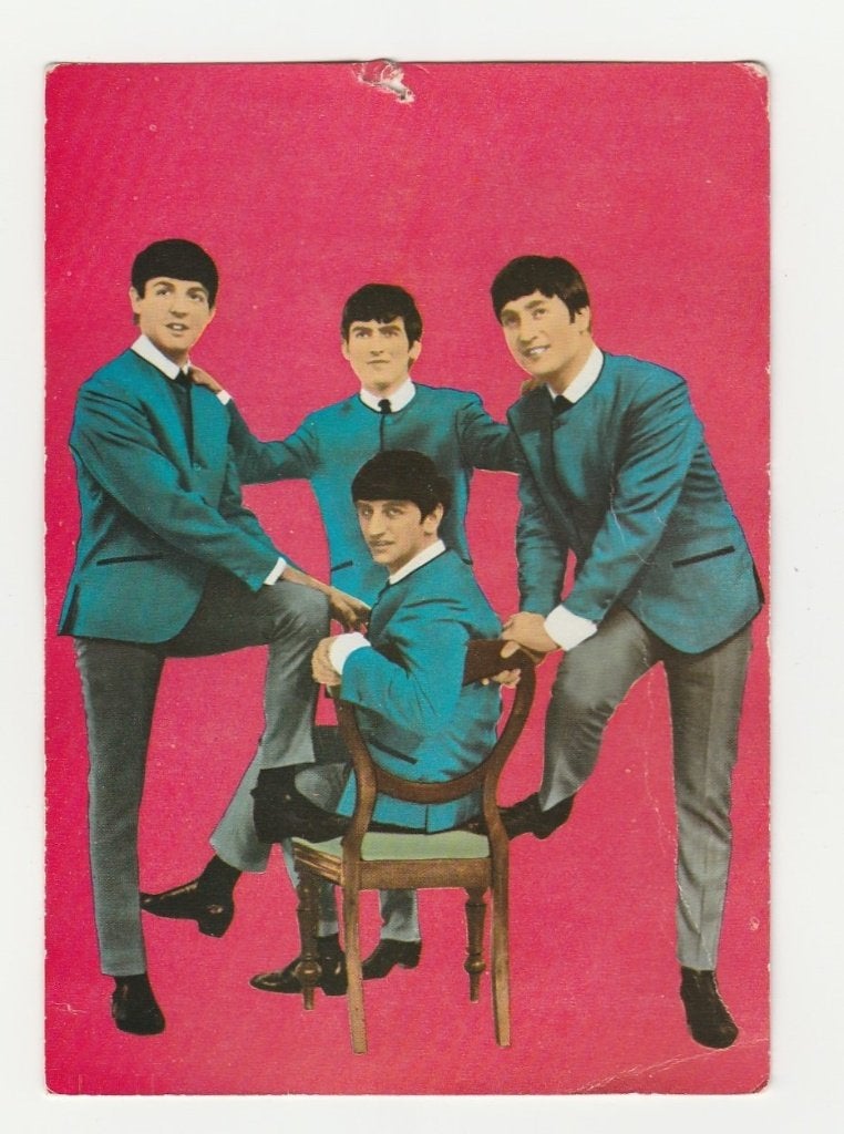 The Beatles (kaart, afmeting 10 * 14,5 cm) (B), Verzenden, Gebruikt, Foto of Kaart