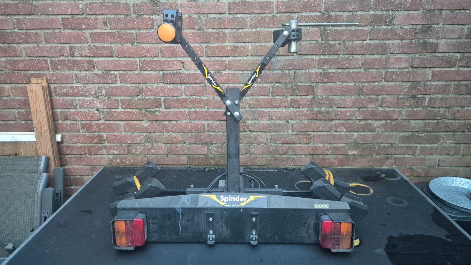 Spinder Hawk fietsendrager voor trekhaak, Ophalen, 2 fietsen, Gebruikt, Trekhaakdrager