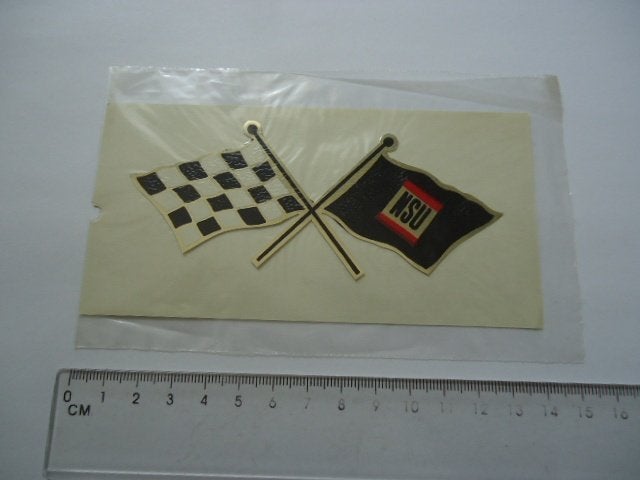sticker oud NSU Audi finishvlag vintage car oldtimer quattro, Verzenden, Zo goed als nieuw, Bedrijf of Vereniging