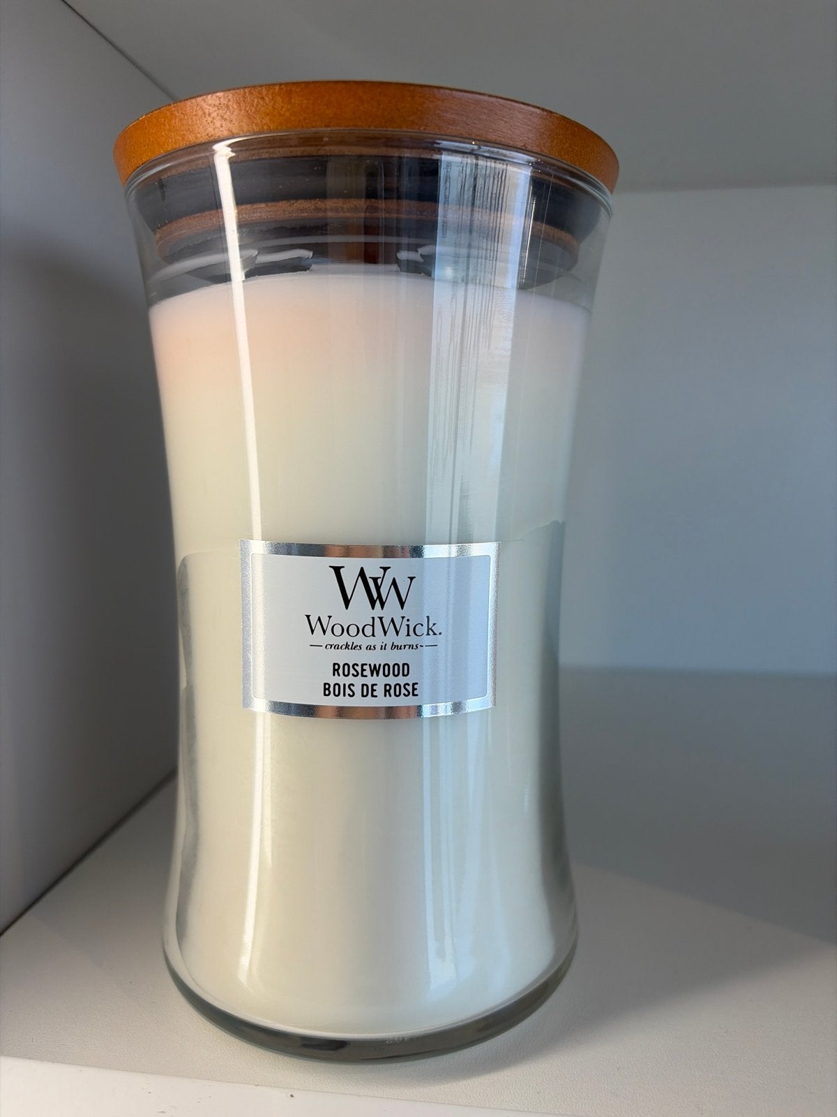 Woodwick Large Candle Rosewood - Grote Geurkaars, Woodwick, Ophalen of Verzenden, Roze, Kaars