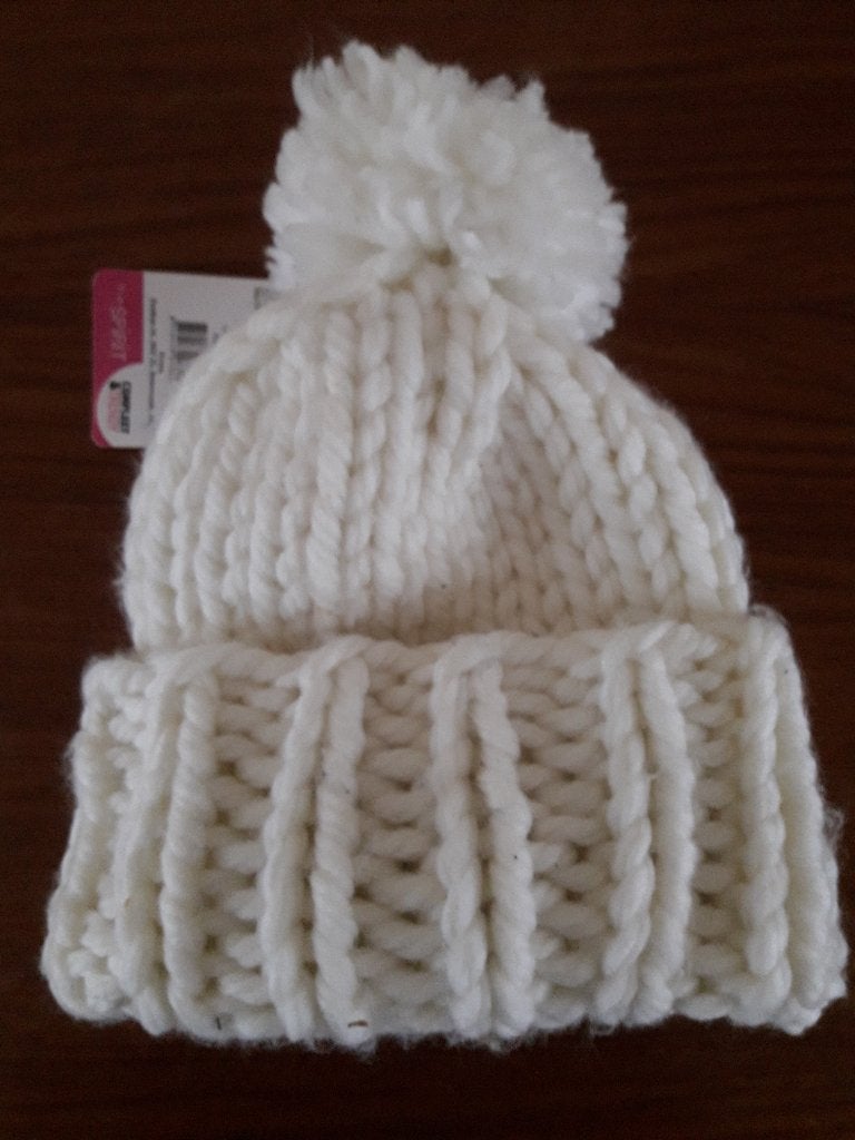 muts gebreid met pompom , kleur offwhite , nieuw, Ophalen of Verzenden, Nieuw, Muts