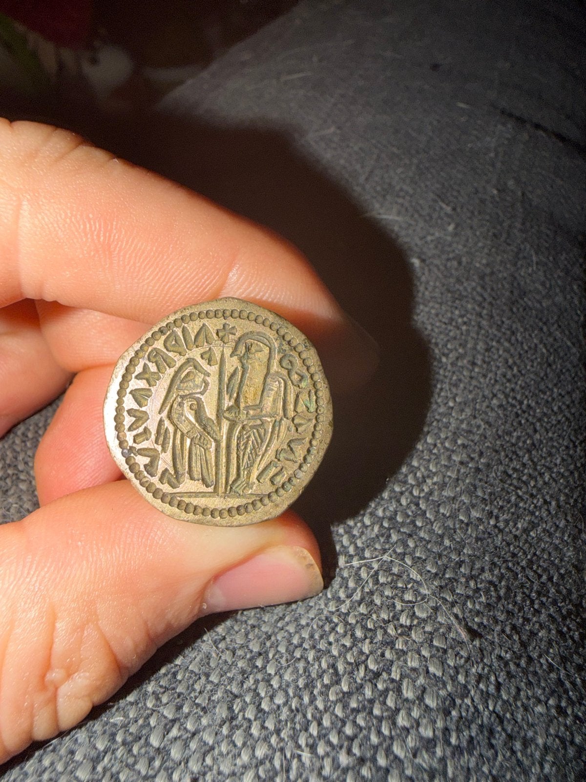 Informatie gevraagd vermoedelijk antieke bronzen stempel, Antiek en Kunst, Ophalen of Verzenden