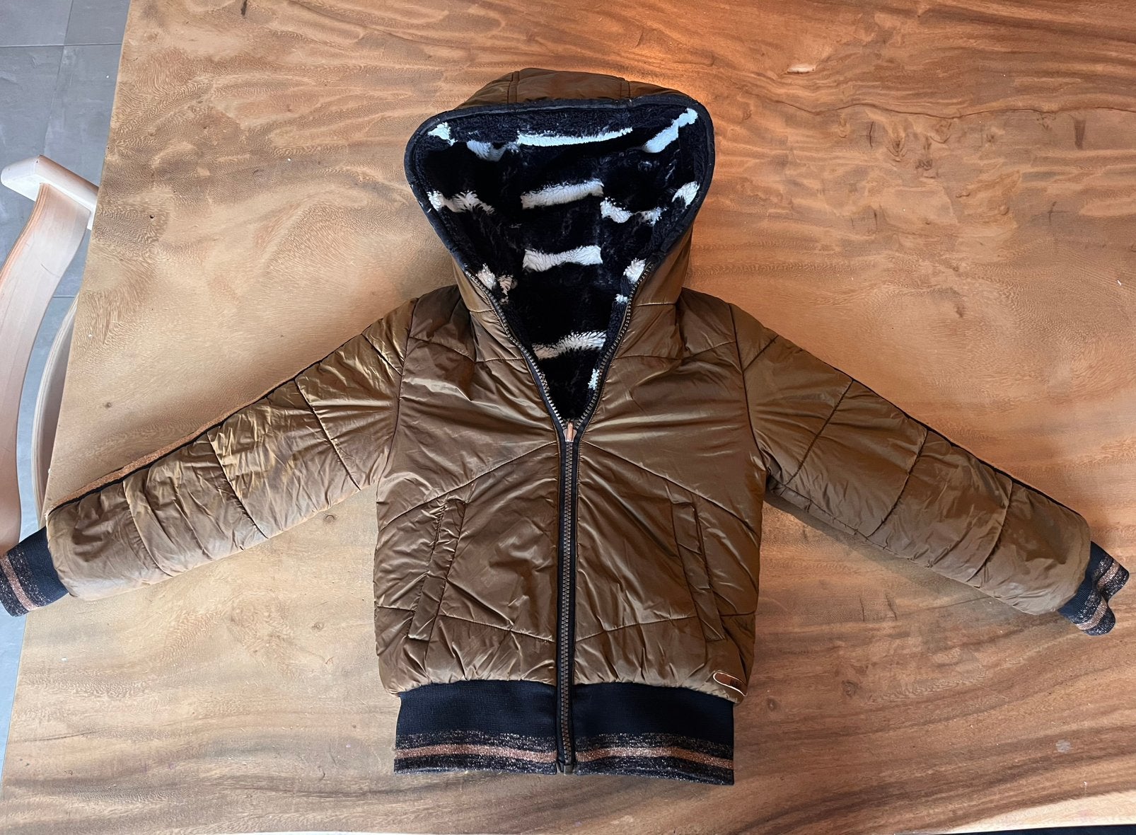 NoBell' Reversible Winterjas meisje maat 122/128, Kinderen en Baby's, Ophalen, Zo goed als nieuw, Meisje, Jas