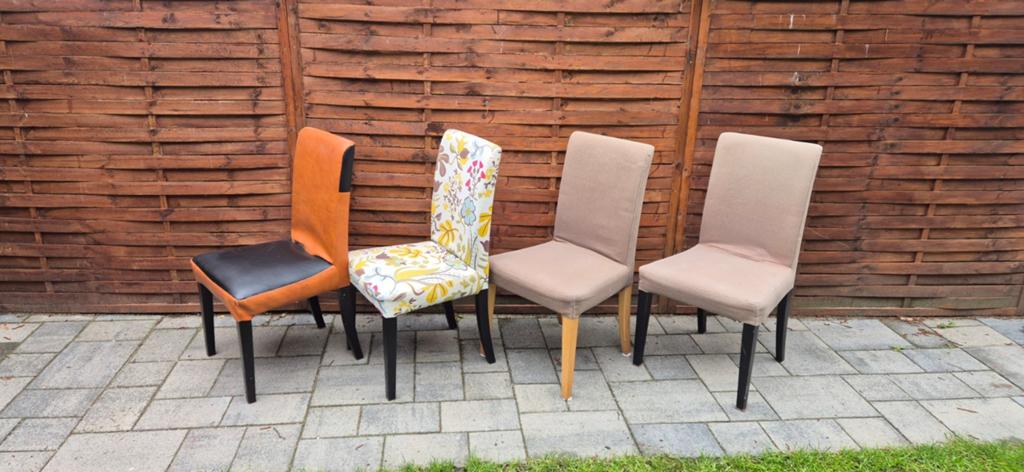 4 gratis IKEA stoelen met uitneembare hoezen, Ophalen of Verzenden, Gebruikt, Wit