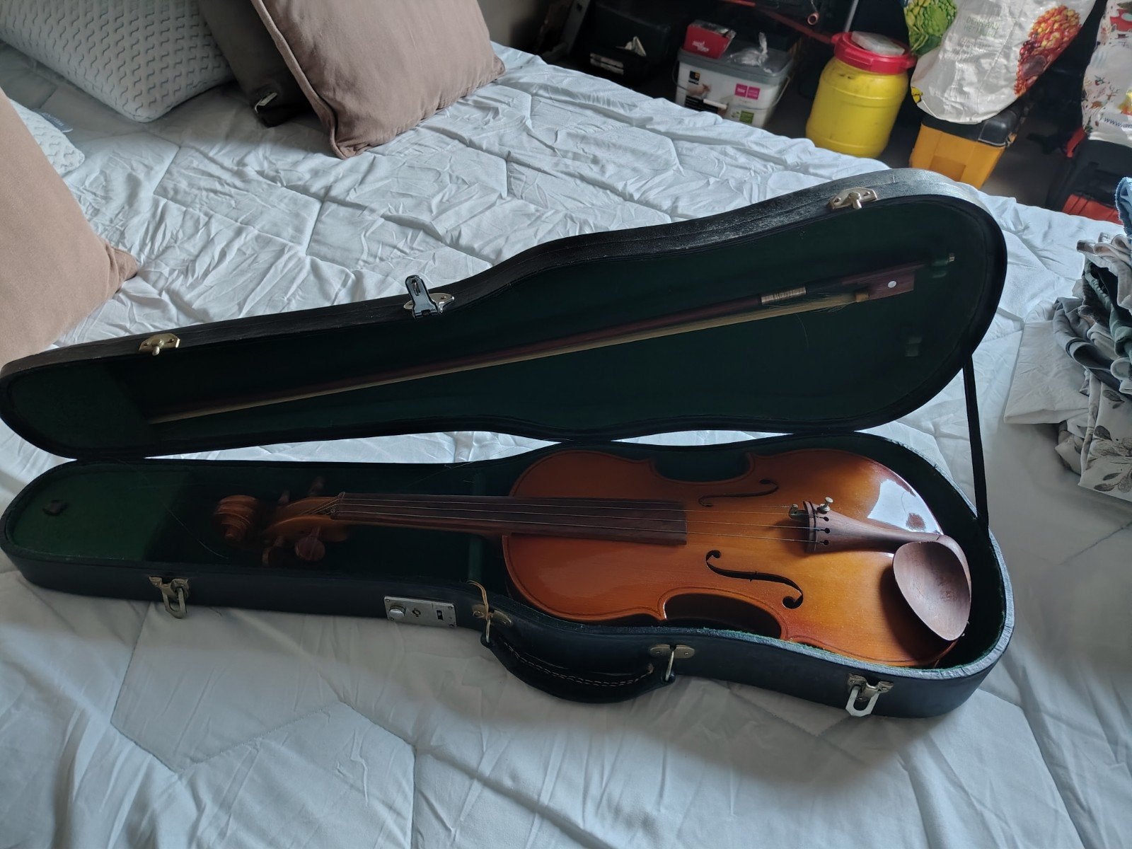 Viool met koffer en strijkstok, Muziek en Instrumenten, Ophalen, Gebruikt, Viool, 4/4-viool