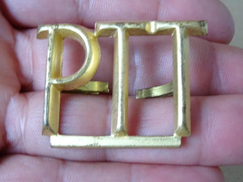Vintage PTT insigne voor uniformpet PTT petembleem verguld ?, Ophalen of Verzenden