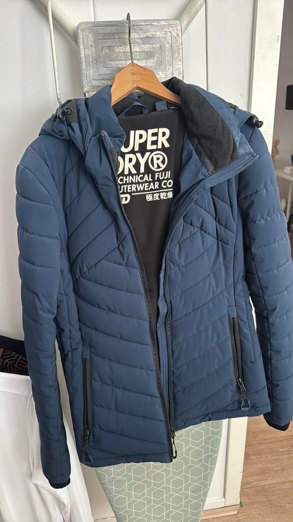 Superdry jas maat 34, Ophalen, Gedragen, Maat 34 (XS) of kleiner, Blauw